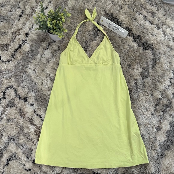 Athleta Other - Athleta Women’s Yellow Tie Neck Swim Dress